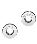 Left Metric Fine Tooth Thread Ring Gauge for Internal Threads, GR15 Bearing Steel, 58-65 HRC, two rings labeled M10 LH 6g Z and T