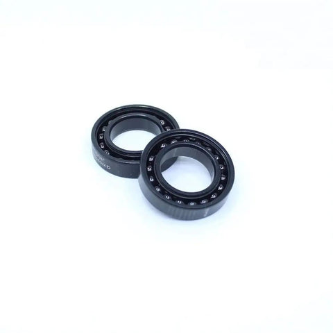 Pack Of Two High Temperature Thin Section Ball Bearings 17X30X7MM Rated For 500C Operation Heavy Duty rollers on a white background.