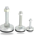 Adjustable Foot Furniture Levelers With Rubber Non Slip Pads For Tables Chairs And Cabinets Four Pack Heavy Duty Metal Base