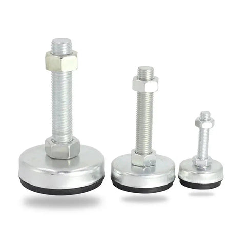 Adjustable Foot Furniture Levelers With Rubber Non Slip Pads For Tables Chairs And Cabinets Four Pack Heavy Duty Metal Base