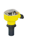Ultrasonic Liquid Flow Meter for Open Channel and River Water, non-contact flow sensor, yellow plastic housing with clear cover.