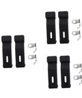 Six Piece Flexible Draw Latch Kit With Rubber Lock Latches For Cabinets Tool Boxes And Mechanical Equipment, top view.