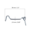 Set Of Four 1.5 Inch Galvanized Steel Swivel Latches showing a detailed view of a single latch with dimensions.