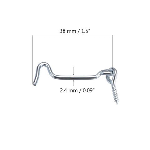 Set Of Four 1.5 Inch Galvanized Steel Swivel Latches showing a detailed view of a single latch with dimensions.