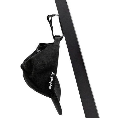 Magnetic Rangefinder Mount Strap For Golf Carts Adjustable Non Slip Holder attached to metal rail displaying secure grip