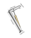 2 Pack Soft Close Box Hinges With 100N Gas Struts For Heavy Wooden Boxes, showing hinge dimensions, side view