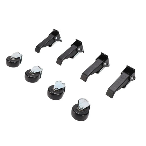 Heavy Duty Retractable Casters With Foot Lift Pedal 3 Inch Swivel Wheels 1100 Lb Capacity 360 Rotation Locking Mechanism set displayed on white background.