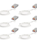 Led Recessed Downlights 6 Inch Wafer Kit With 5 In 1 Switchable White Color Temperature 120 Volt Regressed Trim In Matte White Six Pack