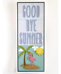 Shadow 26 Capital Letters Metal Cutting Dies For Card Making Kit "Goodbye Summer" card with palm tree and flamingo
