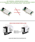 Comparison of CKD035654X Washer Door Lock Latch Kit with non-compatible models showing size and connector differences.