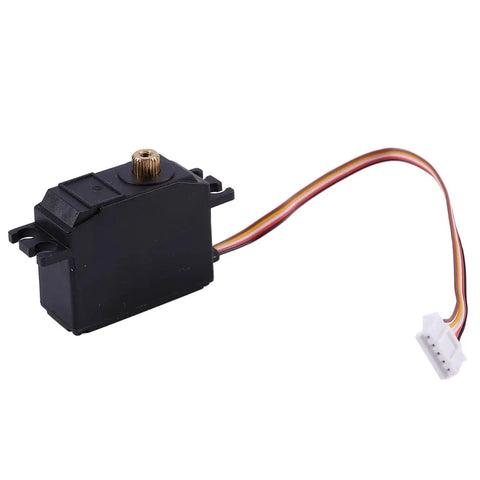 Premium Metal Steering Gear Upgrade Servo Motor For RC Cars And Trucks Offering Hella Tough Durability Smooth Steering and Badass Performance For Your Next Epic Rig, black metal with wiring.