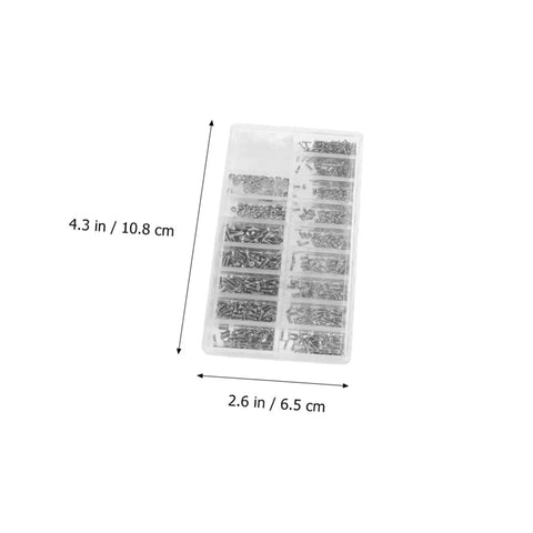 Miniature Screws Kit With 1000 Stainless Steel Screws For Glasses Watch Phone Eyeglass Repair Tool Set Includes Multiple Sizes And Lengths In Clear Box Handy Everyday Home Fixes And Quick Replacement Parts