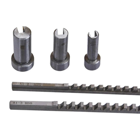 Keyway Broach Set Metric Sizes, 6 Piece Broaches In 2mm And 3mm Options, Includes 6 8 10 Collared Bushings With Shims