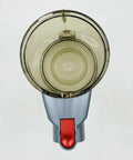 Replacement Dust Bin For Greenote GSC50 Vacuum Compatible 6 Liter Collection Container top view with clear housing and red release button.