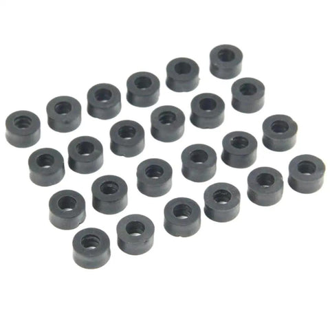 24 Pcs 5Mm Thick Black Nylon Round Spacer Washers For DIY Projects Bumpers And Hardware Spare Parts Kit Flat Durable Spacers For Automotive Motorcycle And Home Repairs, black nylon spacers