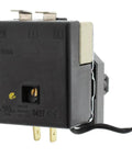Oven Range Thermostat Control Replacement WB20K10026 Black, side view with connectors and black casing