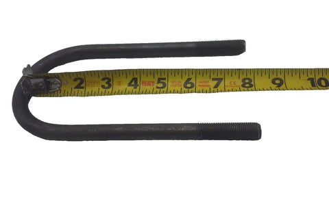 Heavy Duty 8K Trailer Axle U Bolt Kit For Three And A Half Inch Round Tubes With Nine Sixteenth Inch Thread And Seven Point Eight Inch Bolt Length With Nylon Lock Nuts For Eight Thousand Pound Trailers, measured U-bolt