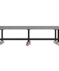 Heavy Duty Welding Fixture Table With 120X60 Inch Precision Laser Cut Grid And Raised Storage Shelf Rock Solid Shop Workhorse equipped with swivel caster wheels.