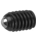 10 Pack M4 Hex Socket Ball Spring Plungers Set Crafted From Heavy Duty Carbon Steel, single black plunging component, precision design.