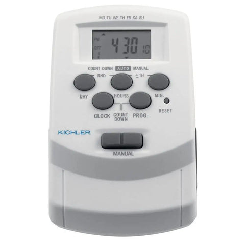 Digital Timer With Daylight Savings And Battery Backup For Lighting Transformers 120V White Finish Easy Setup Compatible With Professional And Plus Series Compact 2 Inch Wide By 4.5 Inch High By 2.75 Inch Long
