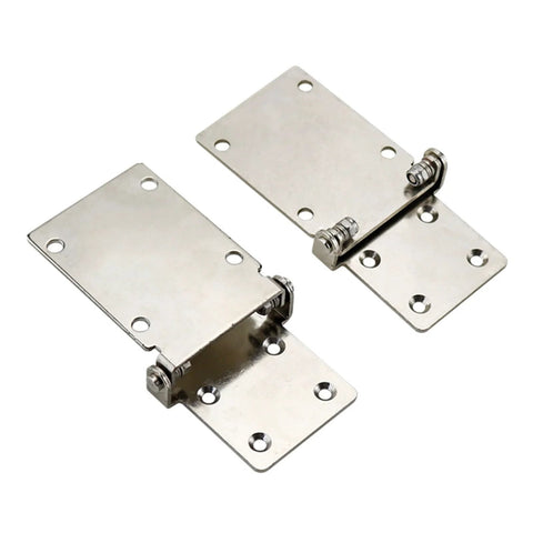 Two stainless steel high-torque damping hinges with four-hole plates, front-mount 3.0N.m