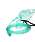Adult Europe Standard Oxygen Mask With 6.6 Ft Tubing, Adjustable Elastic Strap, PVC Comfort Fit, Pack Of 4 Masks And Tubing, Side View