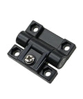 Slick Black Adjustable Damping Small Cabinet Door Hinge For No Fuss Install And Smooth Quiet Close Crafted From Top Quality Abs Nylon Plastic Single Piece, detailed view of hinge.
