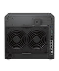Back view of Top Tier Twelve Bay Network Attached Storage Server Powered By Six Core Xeon Processor With Forty Eight Gigabytes Ram And Ninety Six Terabytes Ssd Drive.