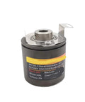 Front view of a Waterproof Absolute Rotary Encoder with Single Turn RS485 Interface, 8mm hollow shaft, for precision measurement.