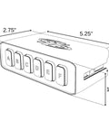Diagram of Universal Weatherproof Rocker Panel Switch Box With On Off And Momentary Switches showing dimensions