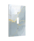 Totally Dope Grey And Gold Marble Single Toggle Switch Cover Plate With Bold Abstract Patterns Durable Plastic Wall Decor side view