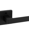 Matte Black Dummy Door Handle Lever For Single Sided Interior Doors Easy Install Push Pull Non Turning Reversible For Right Or Left Handed Closets French Double Doors Pantry Microban Protected Finish, black lever