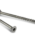 Two Deck Drive Wood Screw Type 316 Stainless Flat Head Number Ten X Two And A Half Inch T25 Drive For Hard Wood Close-up