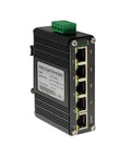 Rugged Industrial 5 Port Gigabit Ethernet Switch for DIN Rail or Wall Mounting, 10/100/1000 Mbps Auto Negotiation