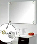 Wall mirror mounted with Stainless Steel Mirror Screws 16mm Silver Decorative Glass Fixings With Copper Washers
