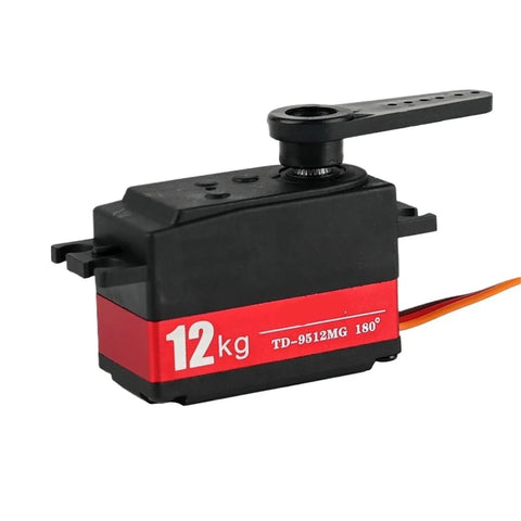 Heavy Duty 12Kg Digital Pwm Servo Motor With Full Metal Gears And Compact Short Body Design for RC projects, view with connector.