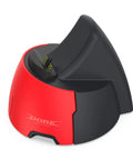 Compact Single Slot Charging Stand For Elite Controller Dock with red and black ABS build, quick charge tech, space saving design.