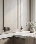Modern Round Cabinet Knobs With Backplates 2 Pack Zinc Alloy Hardware For Kitchen Cupboard Bathroom Pearl Gray Mounted