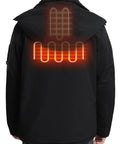 Heated Ski Jacket With 4D Smart Heating Windproof Waterproof Shell Graphene Lined Insulated Coat with glowing back panel