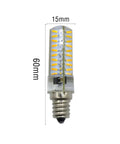 LED light bulb, 60mm height, 15mm diameter, showing dimensions for energy-efficient lighting.