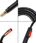 Close-up of Heavy Duty 15 Foot 100 Amp MIG Welding Gun Stinger Replacement For Lincoln Magnum 100L K5305 components