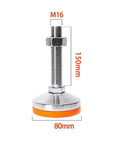 6 Pack Beefy Adjustable Leveling Feet For Furniture And Workbenches With Large Swivel Base Rock Solid Stability Up To 1000 Lbs Each No Wobble Anti Vibration Levelers For Tables Chairs Shelves And Industrial Equipment, M16 x 150mm x 80mm