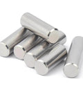 Go To Stainless Steel Dowel Pins, Solid Cylindrical With Smooth Finish And Chamfered Ends For Easy Insertion, Wear Resistant And Durable, 18mm Length, Diameters From M1.5 To M12, Pack Of 5 High Quality Pins shown in a pile.