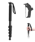 Ultra Lightweight 61 Inch Camera Monopod For On The Go Travel Photography, 5-section aluminum design with hand grip and strap