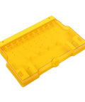 Lockout Tagout Station Kit With Tamper Proof Cover and Industrial Grade ABS Nylon Construction in yellow, top view