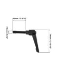 M8 x 40mm Adjustable Clamping Lever Handle Set, 5 Pack, ergonomic zinc alloy lever with steel threaded stud, side view
