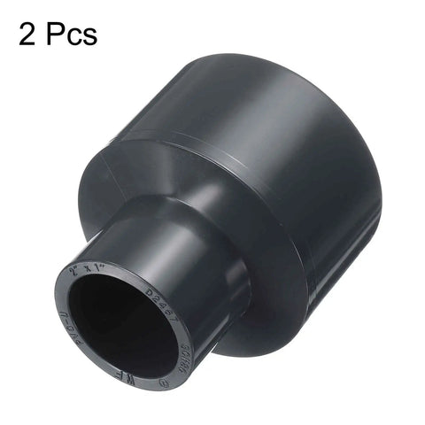 PVC Reducing Coupling 2 X 1 Inch 2 Pack DWV Sewer And Drain Pipe Fittings Adapter for water supply and garden projects.