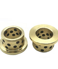 Rugged Flanged Bronze Graphite Bushings Self Lubricating Oilless Bearings That Run Smooth As Butter Through Harsh Environments Heavy Duty Shaft Sleeves With Zero Hassle Maintenance And Battle Ready Durability 2 Pack on white background