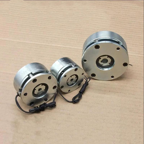 Electromagnetic brake set for axis motor, 84mm diameter, 12T/14T/15T, DC24V; three metal units with attached wires