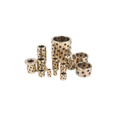 Solid Graphite Copper Sleeve Bushings 90 X 110 X 100 mm 10 Pack Self Lubricating Bearings showing various sizes and shapes.